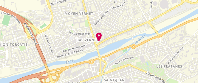 Plan de Au Rose des Pyrennees, 4 avenue des Eaux Vives, 66000 Perpignan