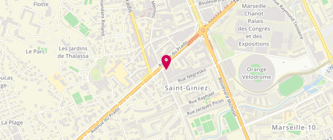Plan de Prado Saint Giniez, 1 Avenue de Mazargues, 13008 Marseille