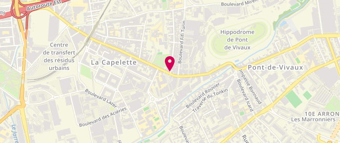 Plan de La Parisienne, 257 avenue de la Capelette, 13010 Marseille