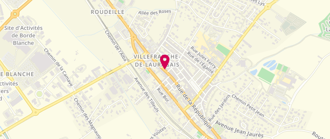 Plan de Aux Délices du Lauragais, 114 Rue de la République, 31290 Villefranche-de-Lauragais