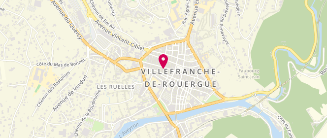 Plan de Charcuterie Lavergne, 17 Rue Marcellin Fabre, 12200 Villefranche-de-Rouergue