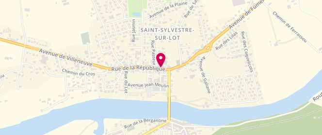 Plan de Au Porc Noir Plats Cuisines Volailles, 12 Rue de la République, 47140 Saint-Sylvestre-sur-Lot