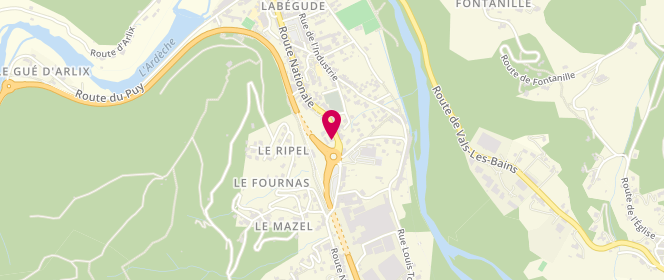 Plan de Boucherie-Charcuterie-Traiteur Meje, 108 Route Nationale, 07200 Labégude