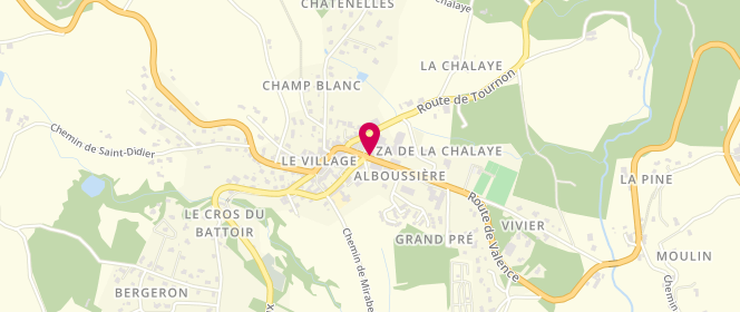 Plan de Boucherie-Charcuterie Basset, 55 Route de Valence, 07440 Alboussière