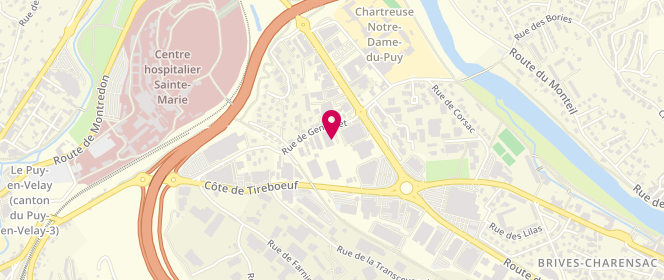 Plan de La Ferme Ponote - Magasin de producteurs, 1 Rue de Genebret, 43700 Brives-Charensac