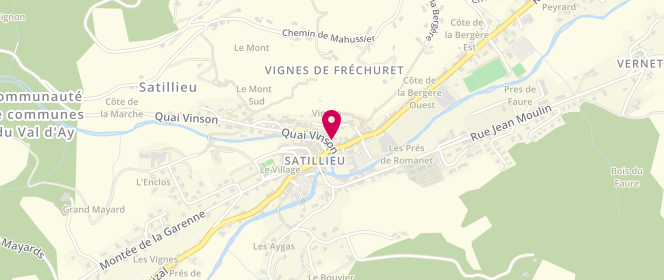 Plan de Charcuterie Crouzet, Le Village, 07290 Satillieu