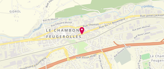 Plan de Etablissements Brun, 28 Rue Gambetta, 42500 Le Chambon-Feugerolles