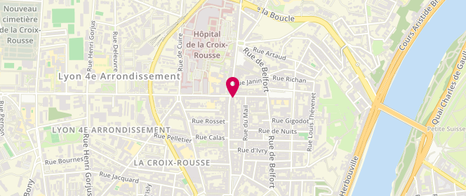 Plan de La Ferme des Perrelles - Epicerie de producteurs- Croix-Rousse, 60 grande Rue de la Croix-Rousse, 69004 Lyon