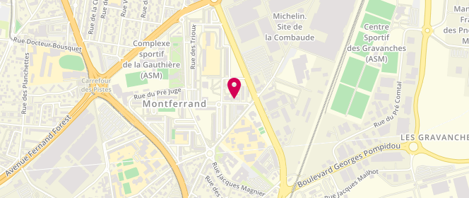 Plan de Discontal, Commercial la Gauthière Rue Aiguillade, 63100 Clermont-Ferrand