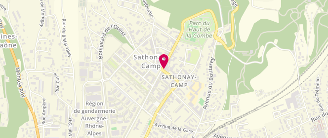Plan de Au boucher du coin, 2 Rue de la République, 69580 Sathonay-Camp