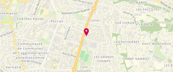 Plan de Aux Belles Viandes, 17 Rue du Marechal Leclerc Centre Cl de Livron, 74100 Annemasse