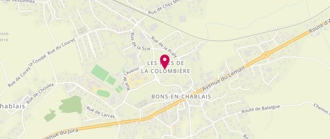 Plan de Boucherie Traiteur Vachat, Parking Sous la Cure
55 Place de la Colombière
Av. Louis Armand, 74890 Bons-En-Chablais, France