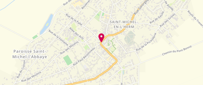 Plan de Boucherie Charcuterie Brethome, 3 Place de l'Abbaye, 85580 Saint-Michel-en-l'Herm