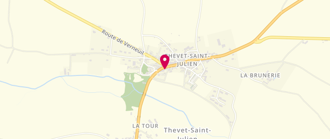 Plan de Charcuterie Jouhanneau, 13 Route de la Châtre, 36400 Thevet-Saint-Julien