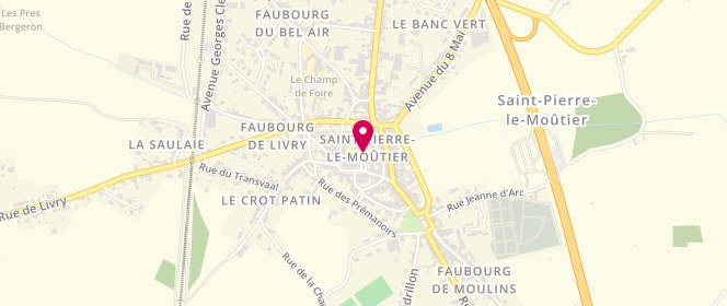 Plan de Maison Godignon, 5 place de l'Église, 58240 Saint-Pierre-le-Moûtier