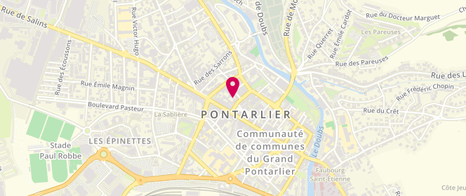Plan de Boucherie Ph. Renaudot et Fils, 6 Rue de la Halle, 25300 Pontarlier