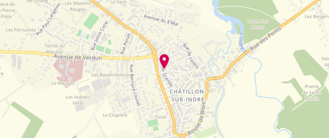 Plan de Boucherie Paradis Châtillon sur indre, 58 Rue Grande, 36700 Châtillon-sur-Indre