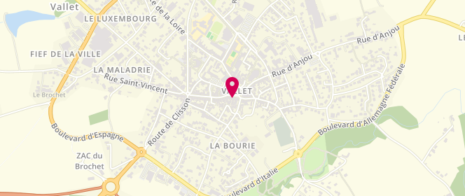 Plan de La Boucherie Charcuterie Laurent, 11 place Charles de Gaulle, 44330 Vallet