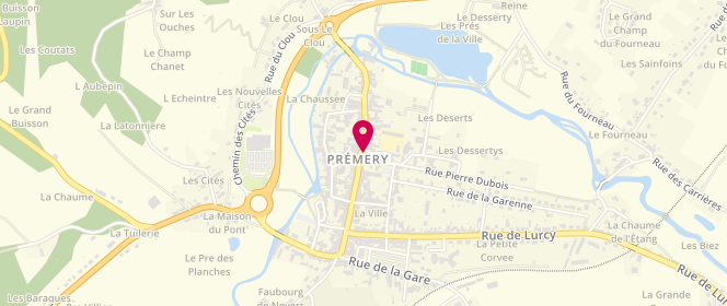 Plan de Boucherie Ponsot, 13 place de la Halle, 58700 Prémery