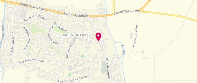 Plan de Charcuterie Marcel Sabatier, 7 Rue de Dijon, 21560 Arc-sur-Tille