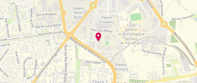 Plan de Boucherie Boeuf Tricolore de Tours, 14 Rue Maréchal Joffre, 37100 Tours