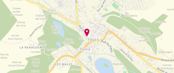 Plan de Le Bouf Tricolore Boucheries, 5 place de la République, 89130 Toucy