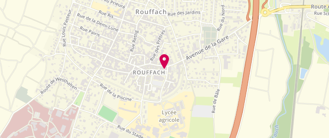 Plan de Boucherie Restaurant Kolifrath Yann, 1 Rue des Oignons, 68250 Rouffach