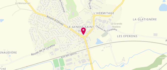 Plan de La Boucherie d'Hervé, 2 Place des Commerces, 53940 Le Genest-Saint-Isle