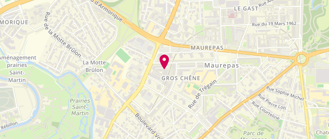 Plan de Boucherie Alimentation Kaboul, 8 Place Gros Chêne, 35700 Rennes
