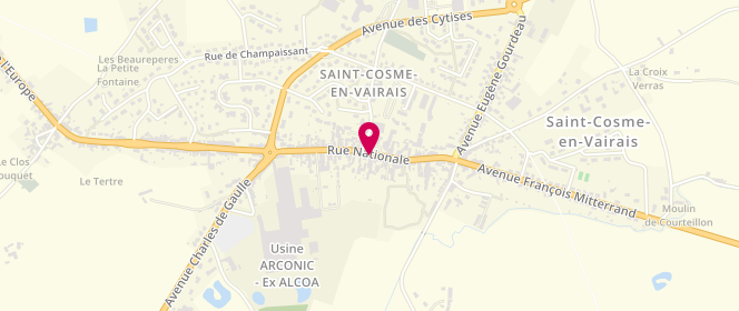 Plan de La Ferme des Champs Romet Producteur Paysan, 50 Rue Nationale, 72110 Saint-Cosme-en-Vairais
