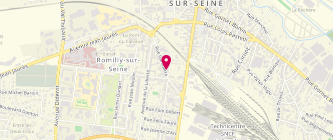 Plan de La Halle des Viandes, 34 Rue Gambetta, 10100 Romilly-sur-Seine