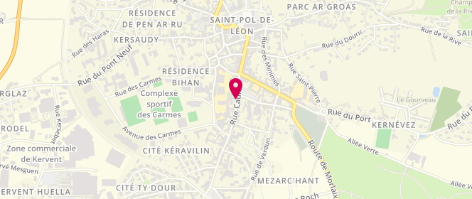 Plan de Les Saveurs du Kreisker, 18 Rue Cadiou, 29250 Saint-Pol-de-Léon