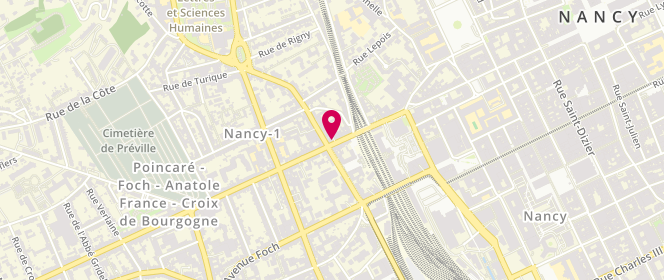 Plan de Boucheries Charcuteries Principales, 28 Rue Raymond Poincaré, 54000 Nancy