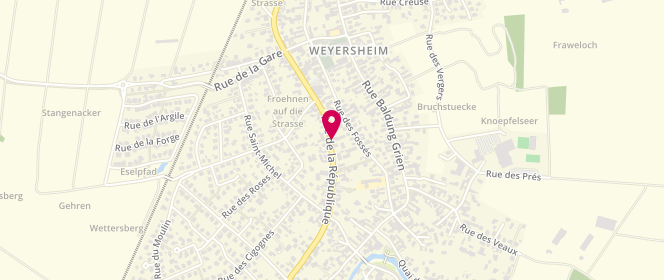 Plan de Ott Siegwald Distribution, 54 Rue de la République, 67720 Weyersheim