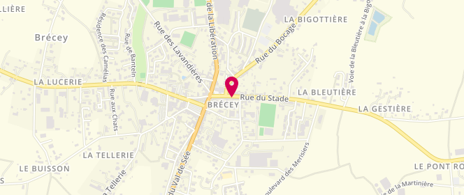 Plan de Boucherie Charcuterie LECOQ Sébastien, 30 Rue du Stade, 50370 Brécey