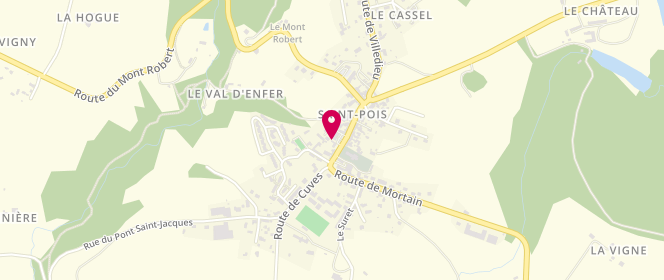 Plan de Boucherie Charcuterie Fabrice Aubrays, 3 Route de Villedieu, 50670 Saint-Pois