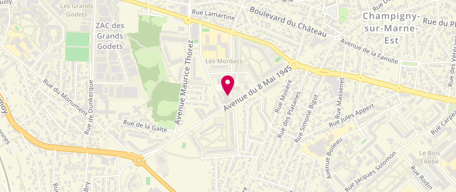 Plan de Boucherie Franco Musulmane Massy, 2 Place Georges Marchais, 94500 Champigny-sur-Marne