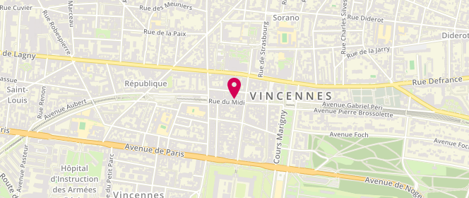 Plan de Boucherie Nouvelle, 26 Rue du Midi, 94300 Vincennes