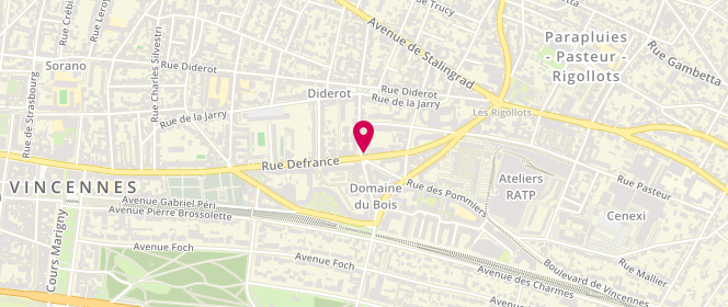 Plan de Boucherie Defrance, 77 Rue Defrance, 94300 Vincennes