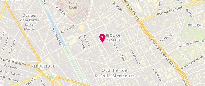 Plan de Boucherie la Belle Viande du Faubourg, 68 Rue du Faubourg du Temple, 75011 Paris