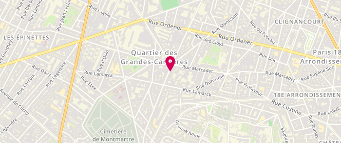 Plan de Boucherie Nouvelle Damremont, 72 Rue Damrémont, 75018 Paris