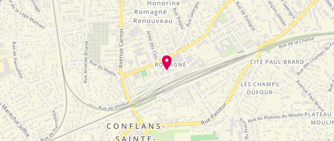 Plan de Boucherie Romagne, 4 Rue Auguste Romagne, 78700 Conflans-Sainte-Honorine