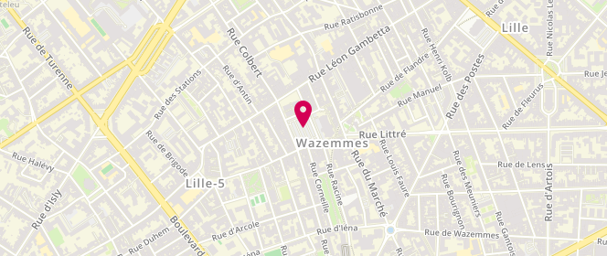 Plan de Marché de Wazemmes, Pl. Nouvelle Aventure, 59000 Lille
