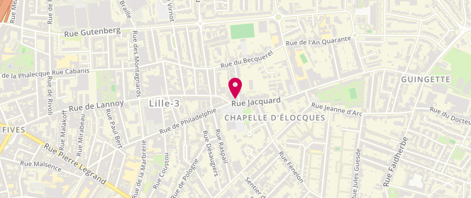 Plan de Au Petit Boucher, 9 Rue Jacquard, 59260 Lille
