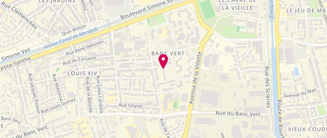 Plan de Boucherie du Banc Vert, 8 Rue Raymond Aubrac, 59640 Dunkerque