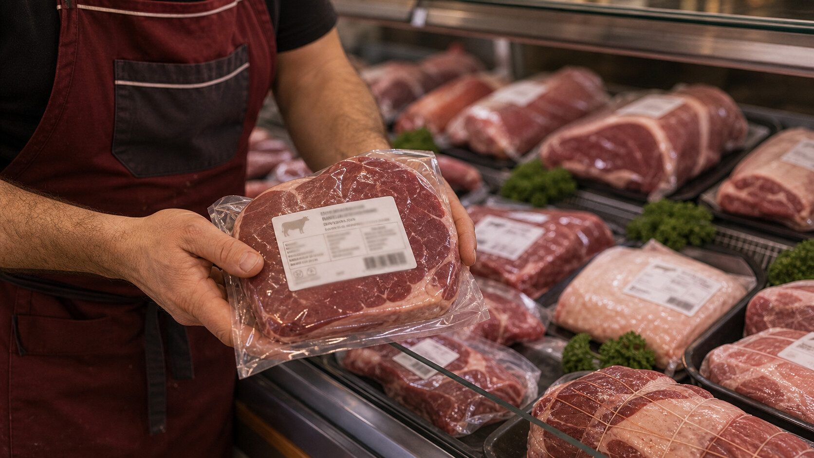 Étiquette de viande indiquant naissance, élevage, abattage et pays d'origine